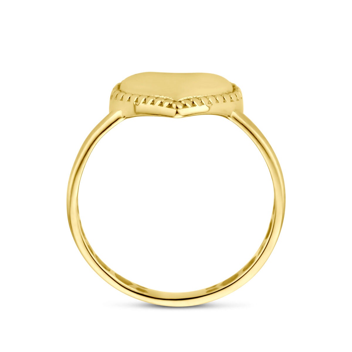bague en or jaune 14k avec cœur