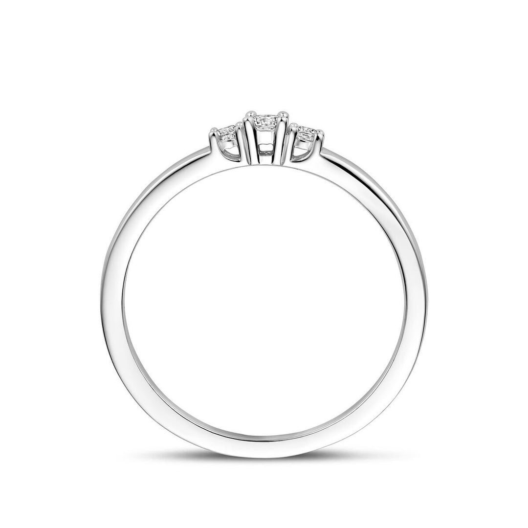 Gerhodineerde 925 zilveren ring met zirkonia