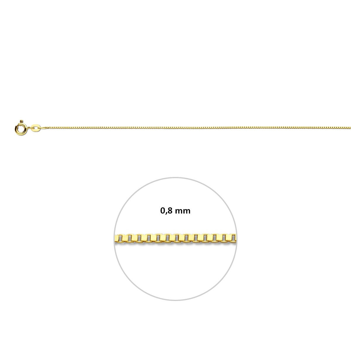 Bracelet en or jaune 14k avec maille vénitienne – 0.8mm