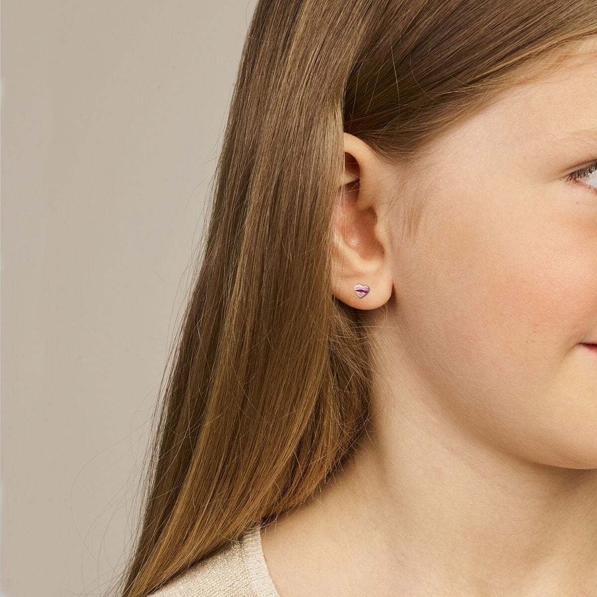 Puces d'oreilles en argent rhodié en forme de cœur 925