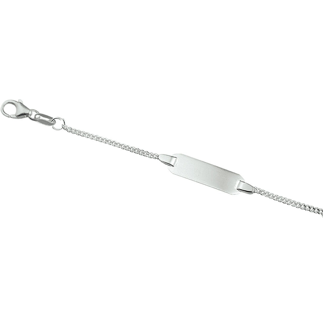 Gerhodineerde zilveren kinder graveerarmband gourmette