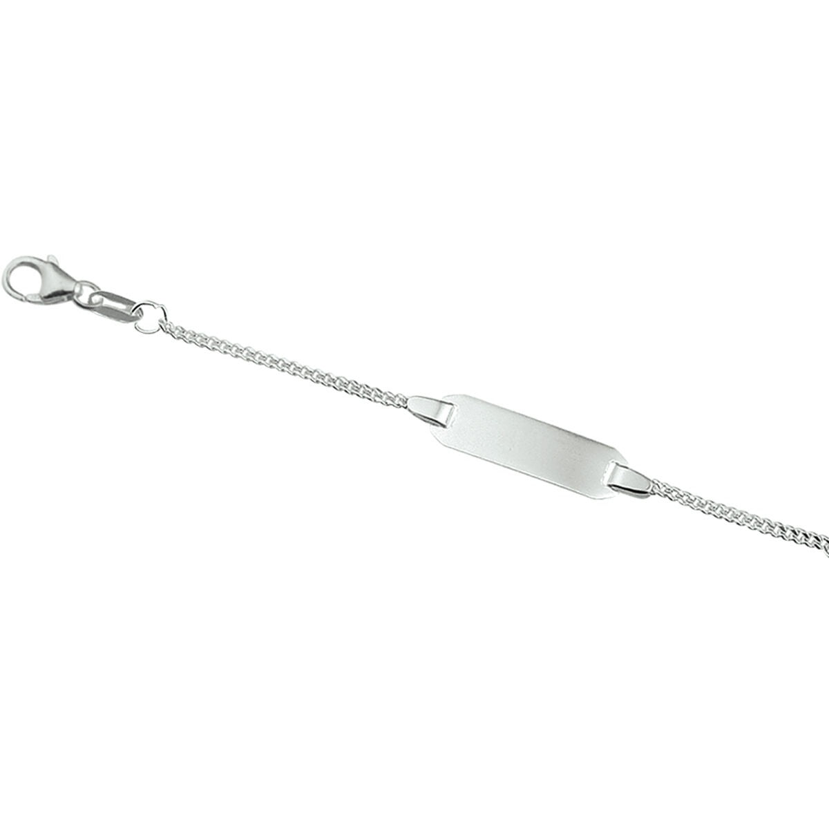 bracelet gourmette plaque 5,0 mm argent rhodié
