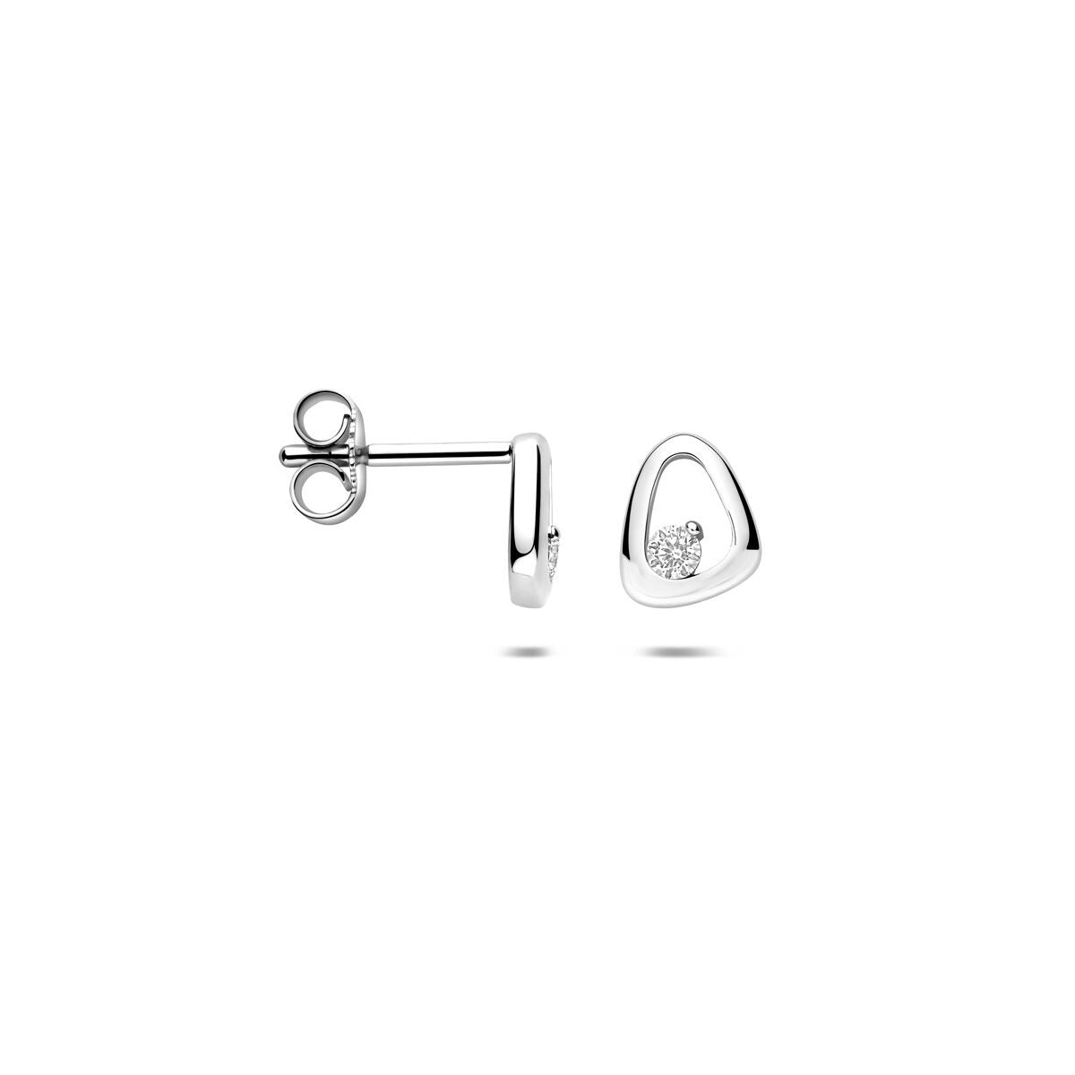 Puces d'oreilles en argent avec zircone 925 rhodiées – 7,5 mm