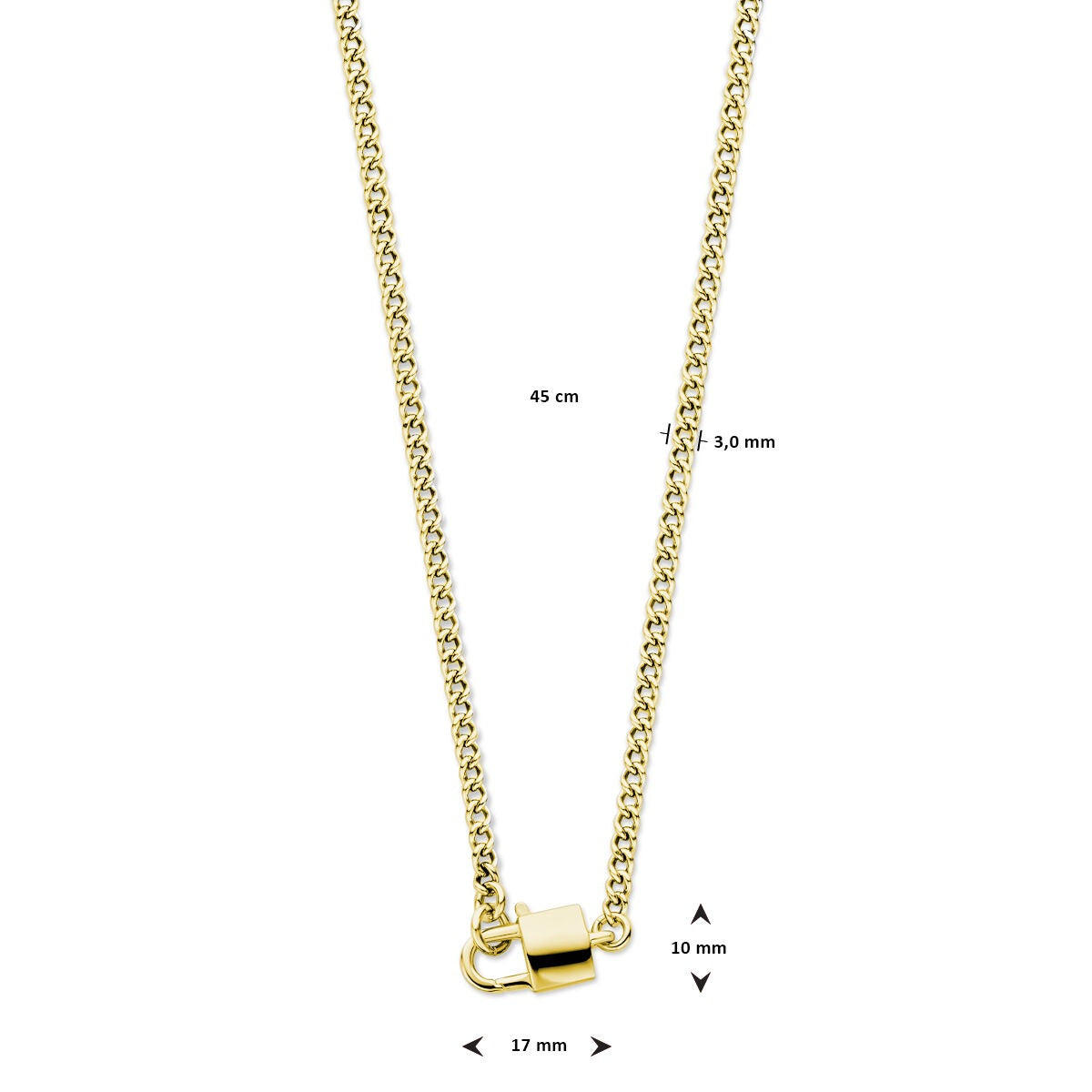 Collier en argent plaqué or pour femme avec pendentif à fermoir