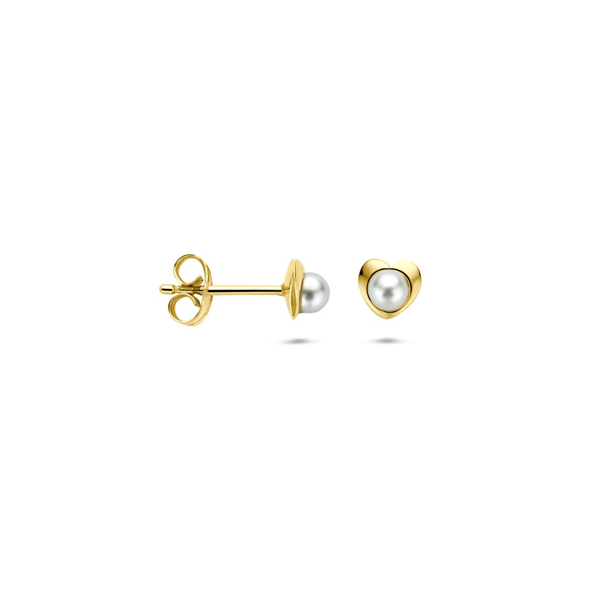 puces d'oreilles en or jaune 14k avec perle – 4,5 mm
