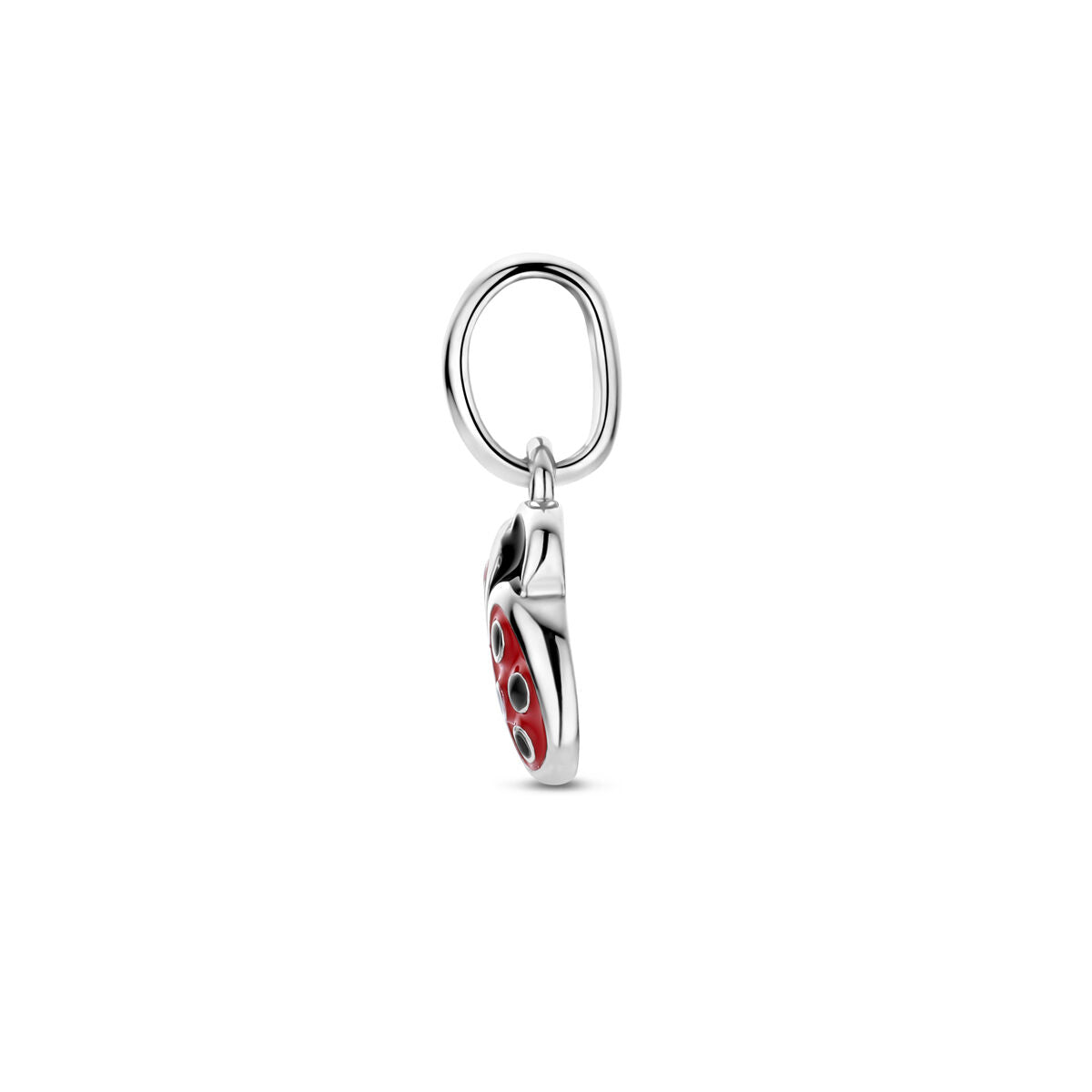 Pendentif pour enfant coccinelle en argent avec émail rouge et noir