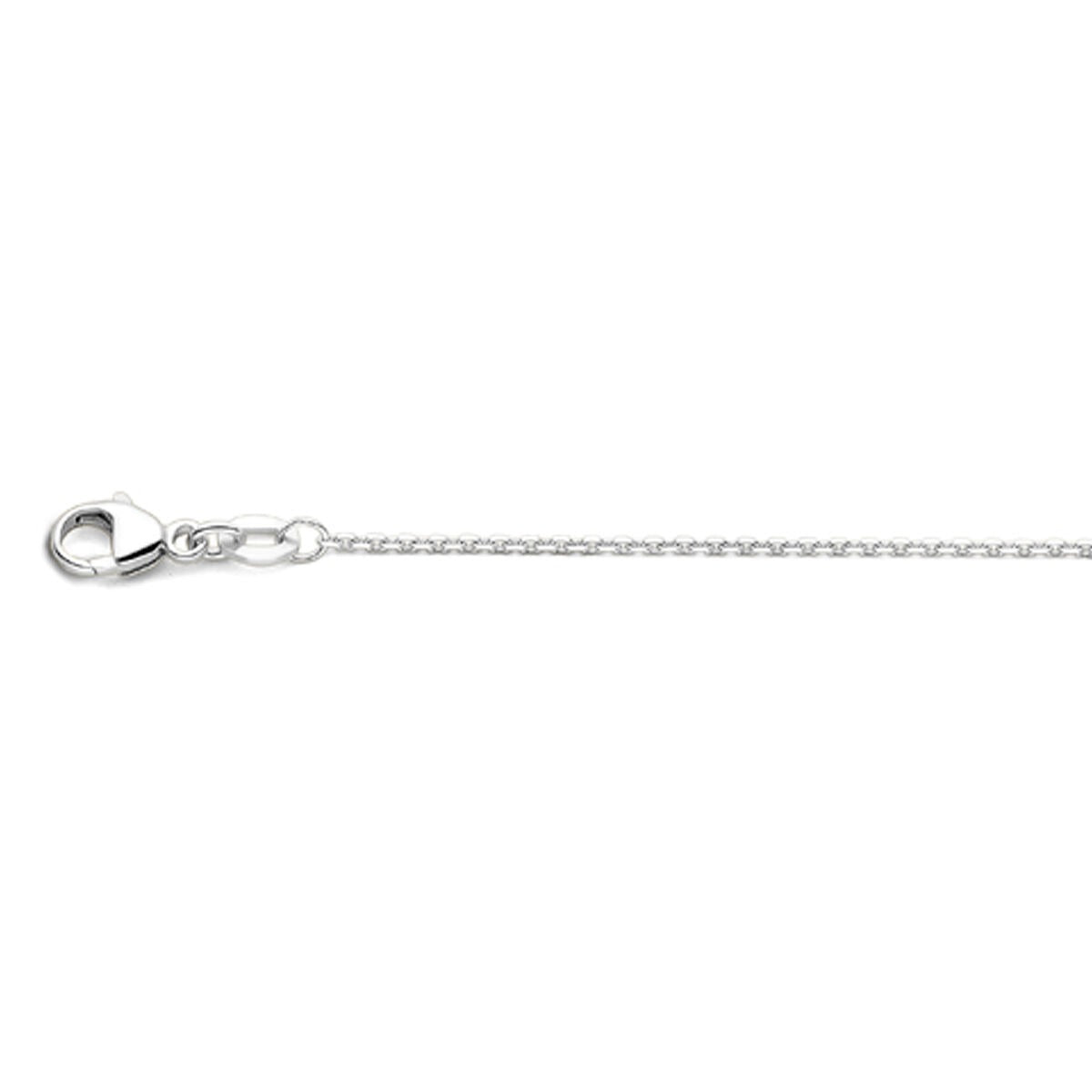 Collier en or blanc 18 carats pour femme, chaîne ancre de 45 cm.