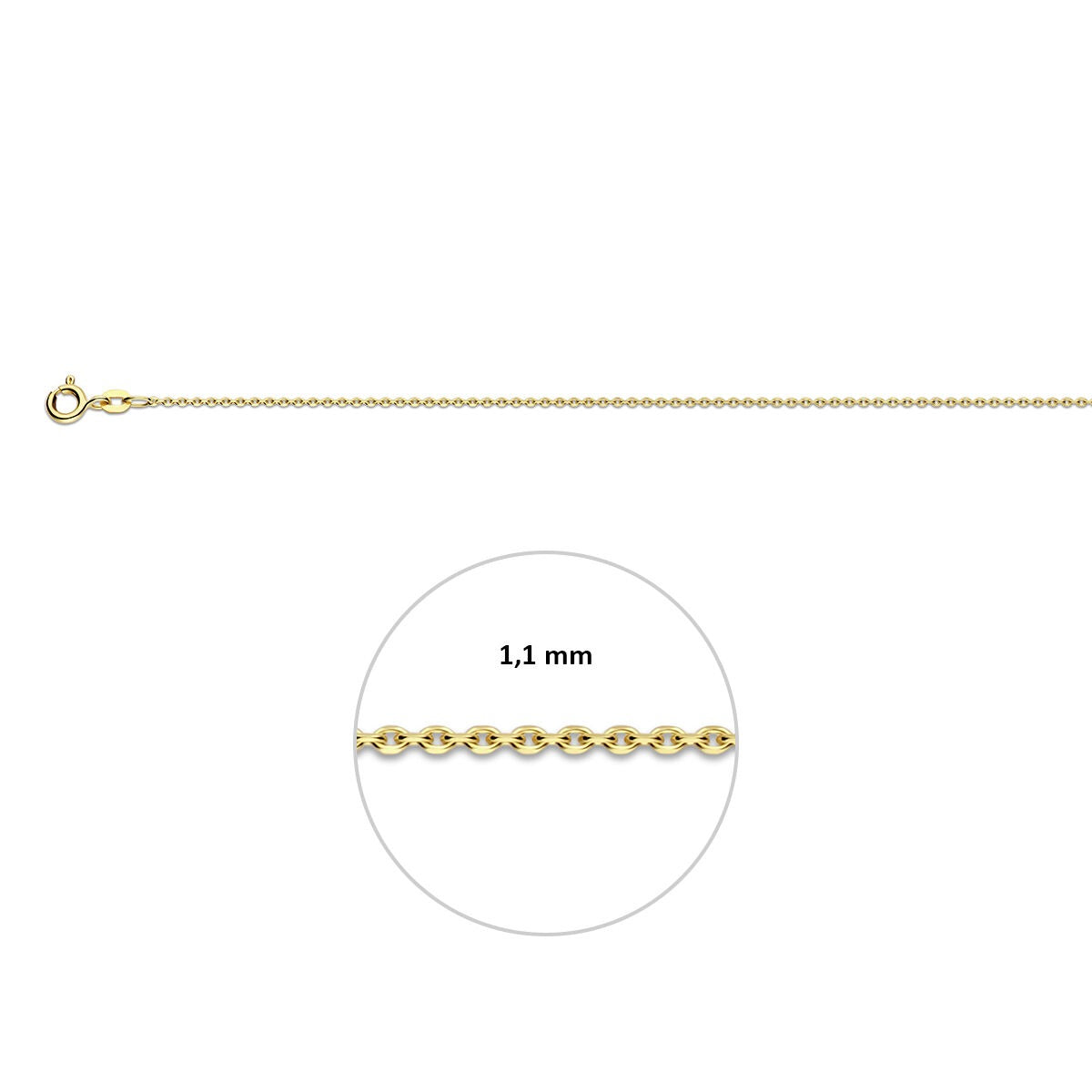 Collier en or 9k sans pendentif ancre diamanté