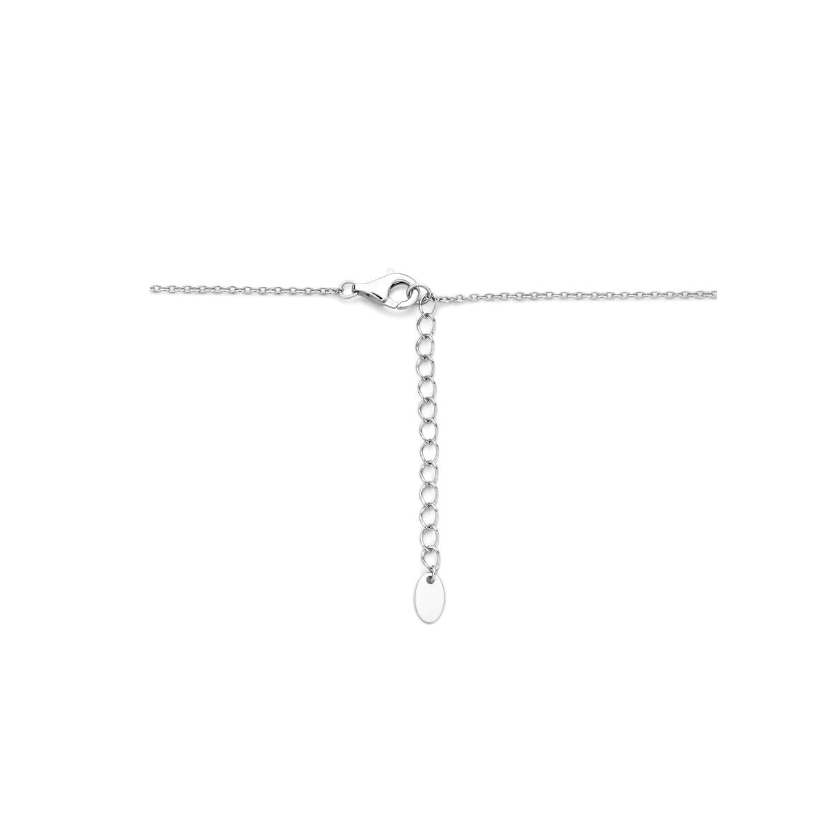 Collier en Argent 925 Rhodié avec Nœud – 40cm (Extensible jusqu'à 44cm) Maille Ancre pour Femme
