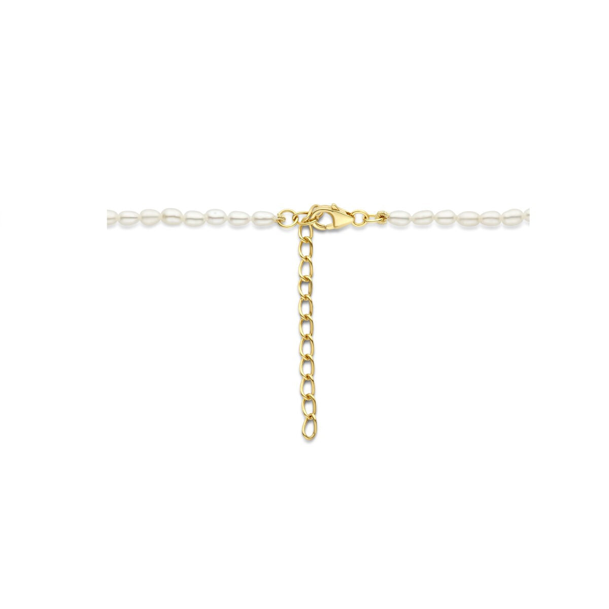 Collier plaqué or en argent avec perles d'eau douce - combinaison élégante de couleur dorée et de brillance de perle