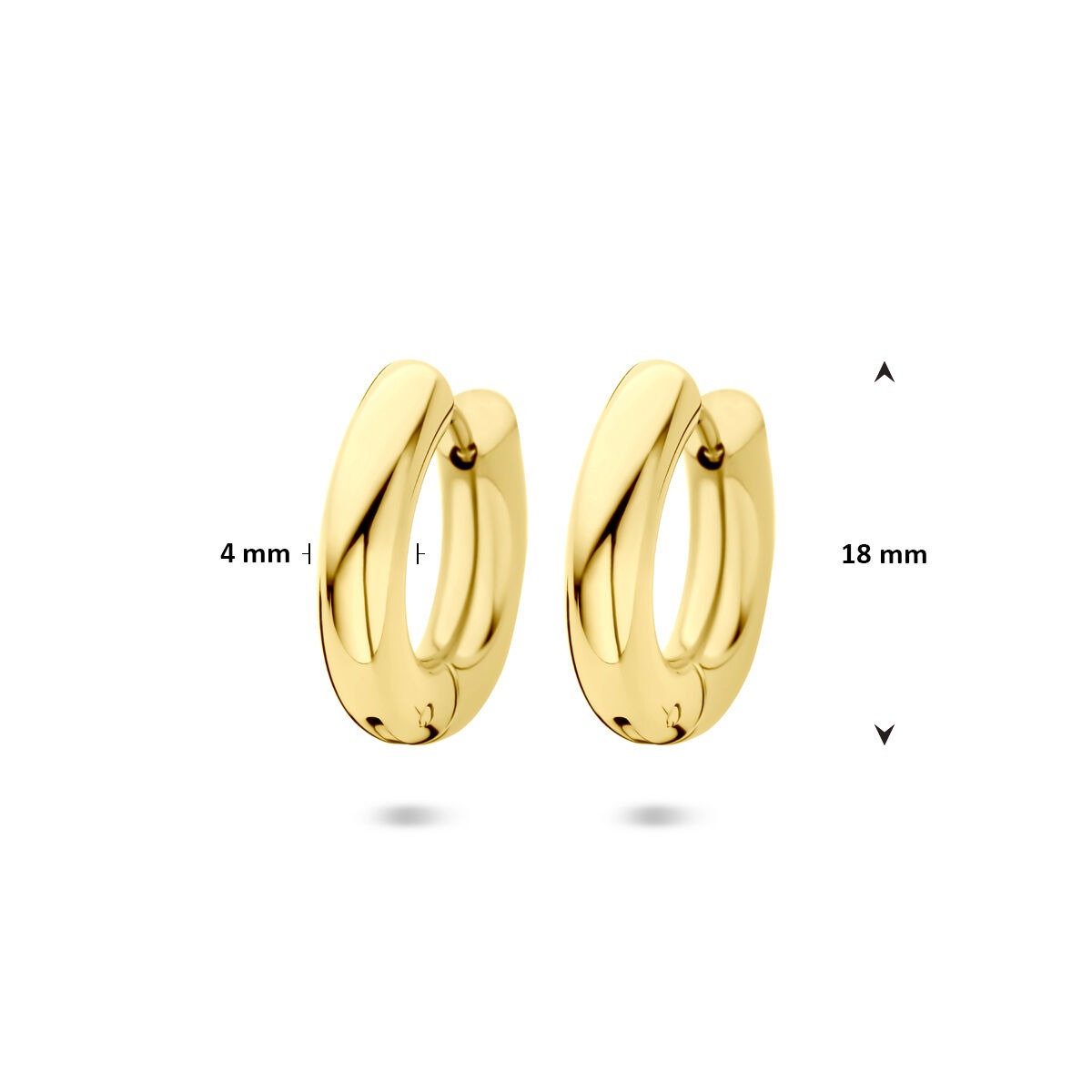 Créoles en acier doré 18x4mm