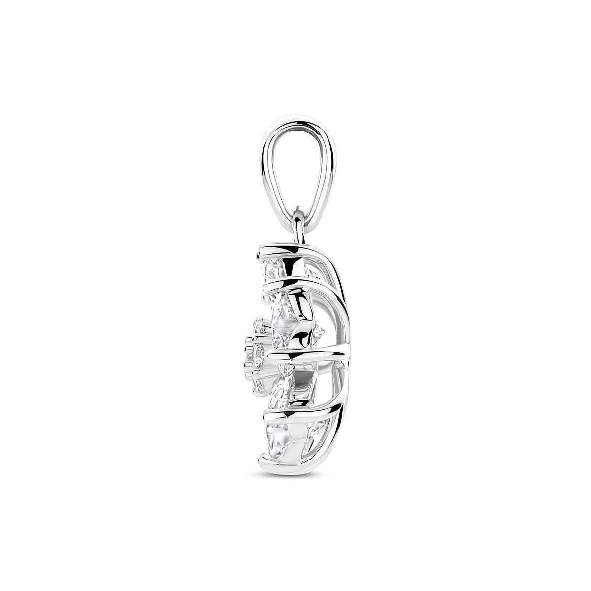 Pendentif en argent rhodié avec zircone en forme de cœur