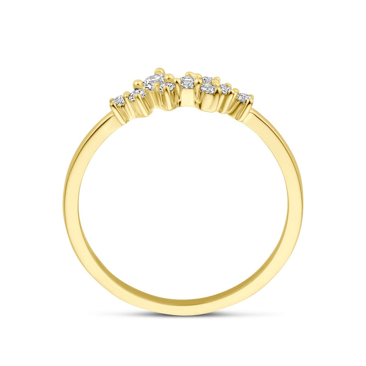 bague pour femme en or jaune 9k avec zircone – brillant et raffiné