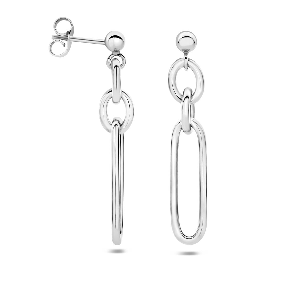 Boucles d'oreilles en argent rhodié