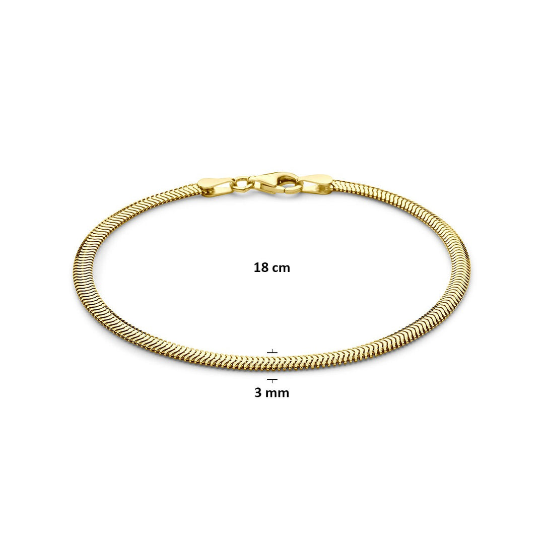 Verguld 925 zilveren slangenarmband