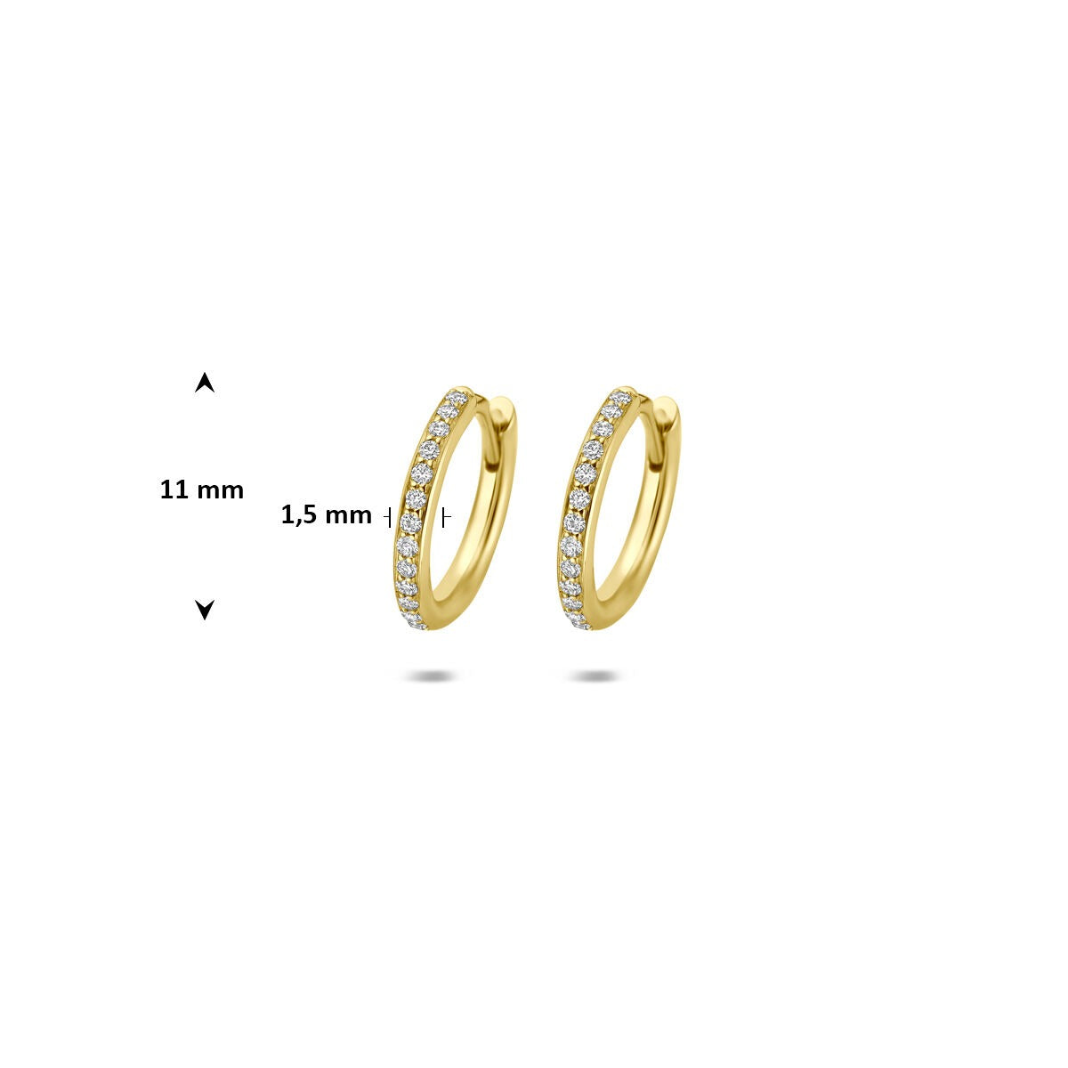Créoles en or jaune 14k avec diamant