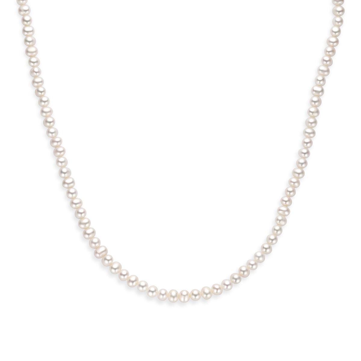 collier en argent rhodié 925 avec perles blanches