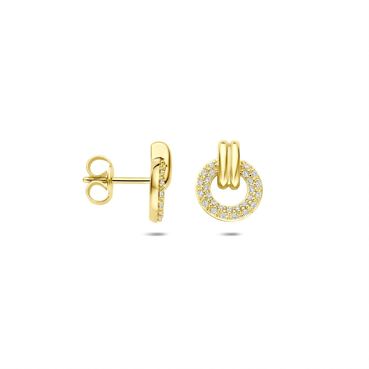 Puces d'oreilles en or 14k avec diamant taillé en brillant