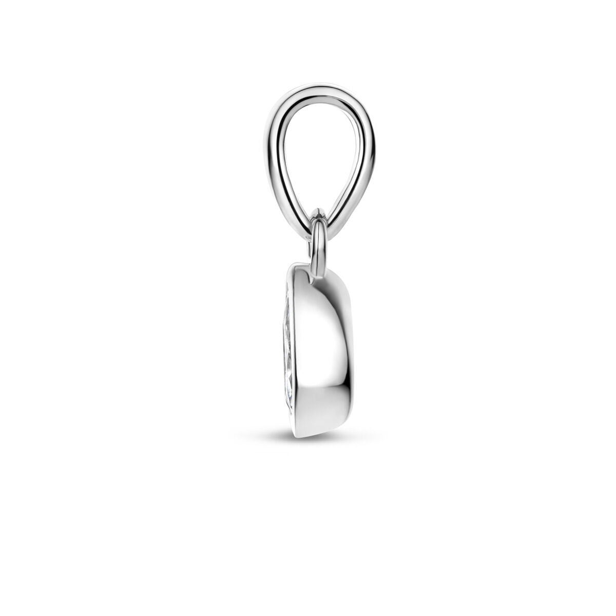 Pendentif rhodié en argent 925 avec zircone en forme de poire