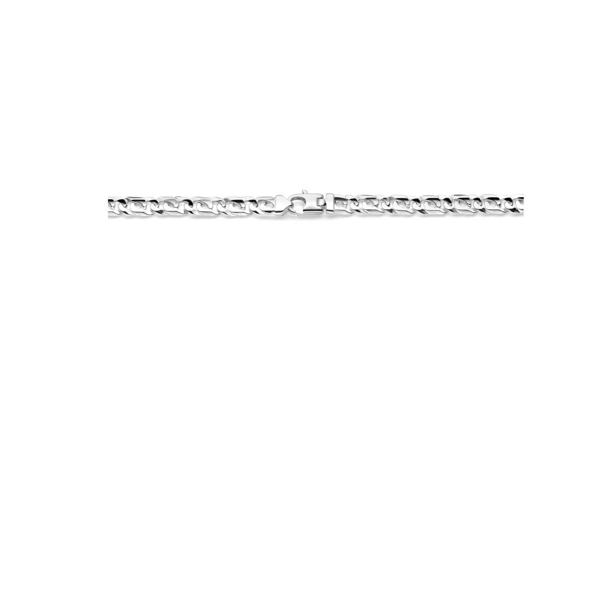 Collier en argent pour homme avec maille ancre et fermoir mousqueton