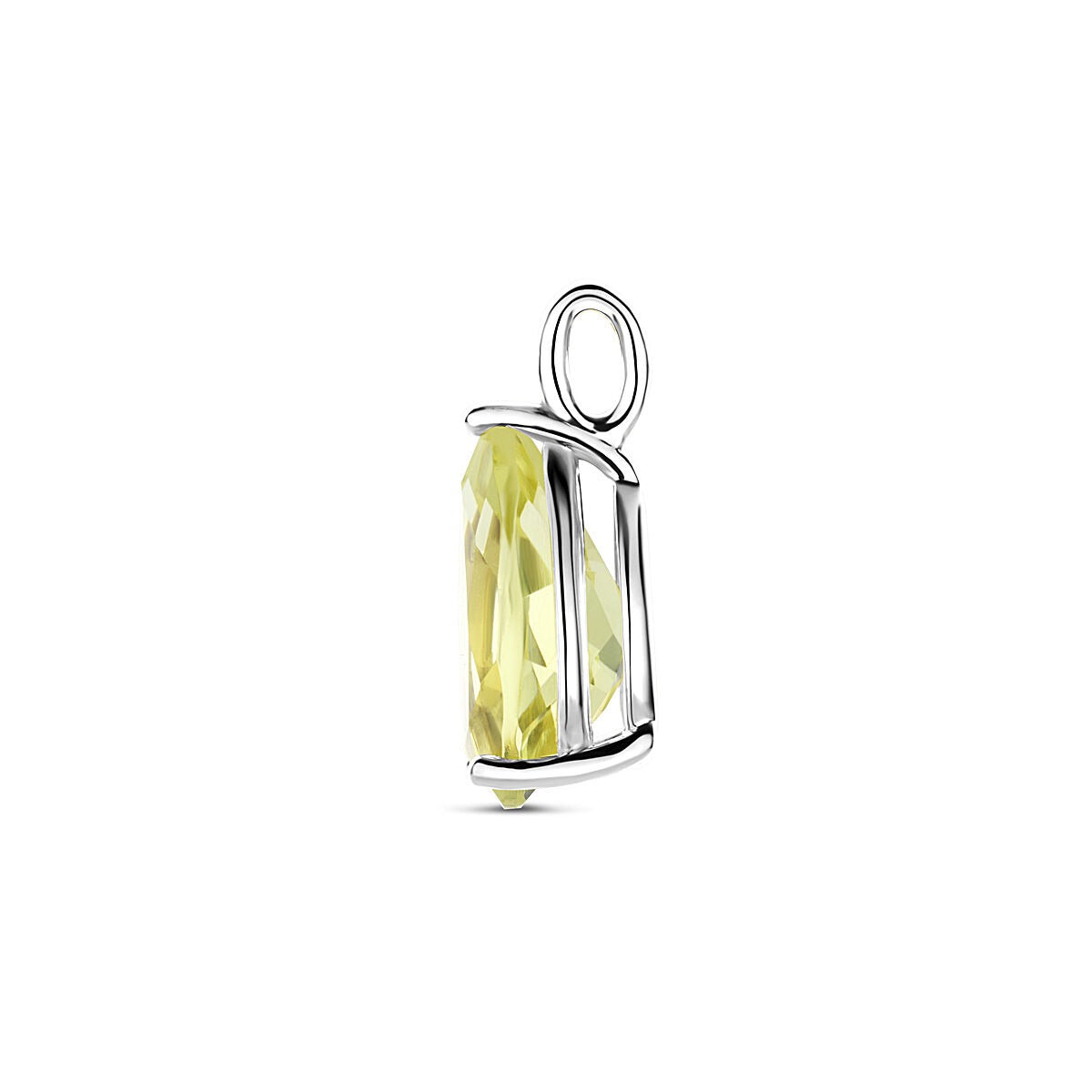 Pendentif en argent rhodié avec quartz citron