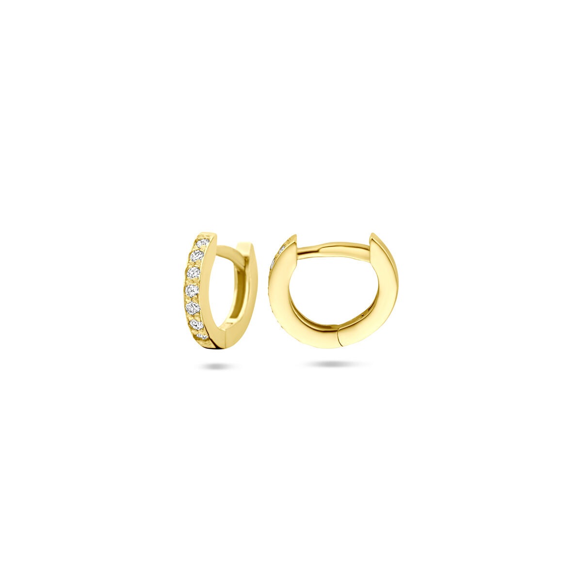 créoles en or 14k avec diamant – 10 mm