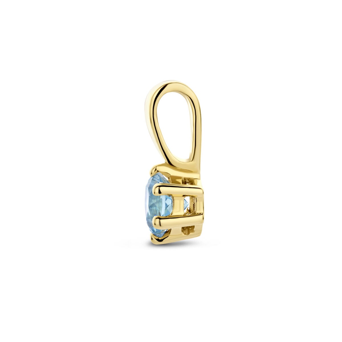 pendentif en or jaune 9k avec topaze bleue