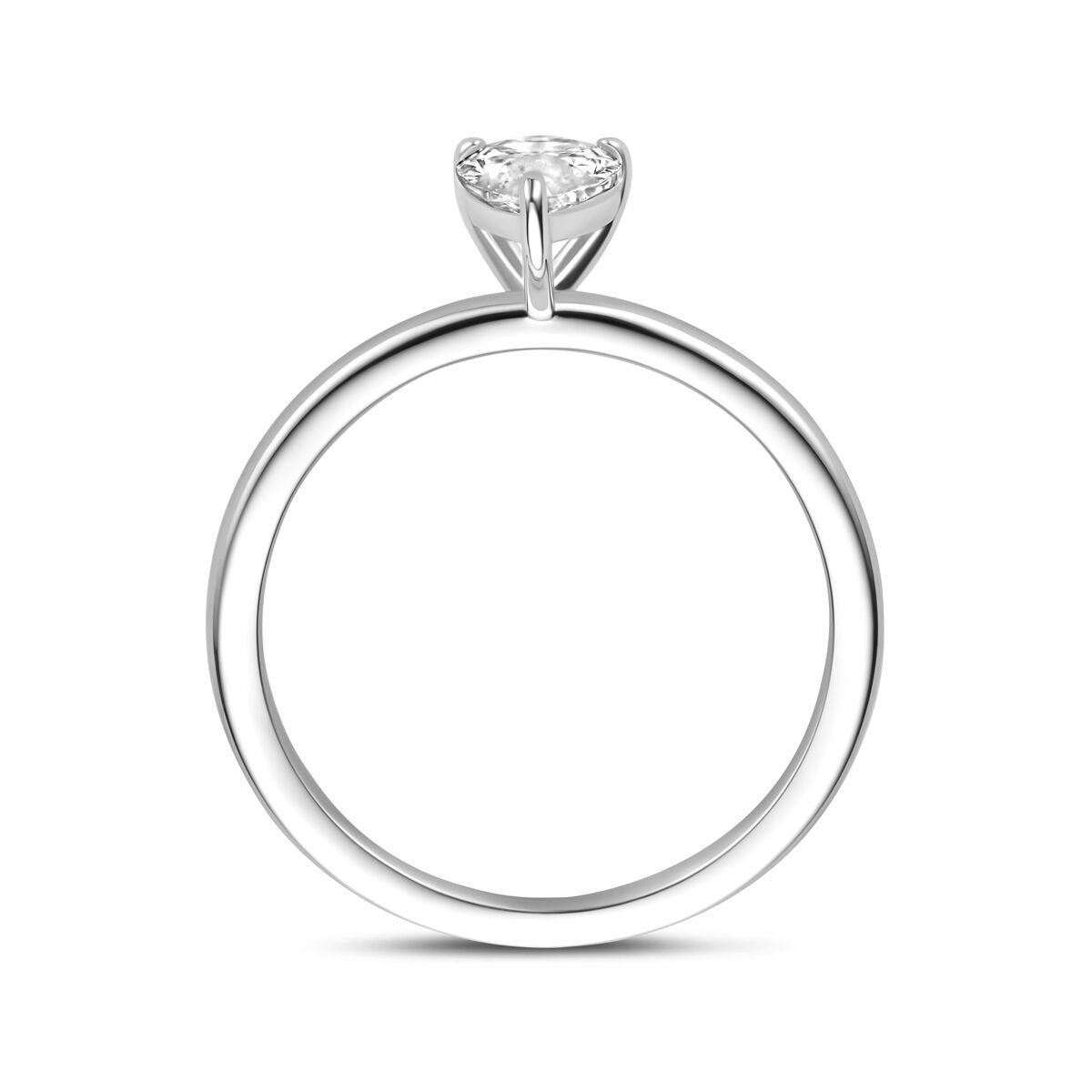 Bague en argent avec zircone taillée en poire