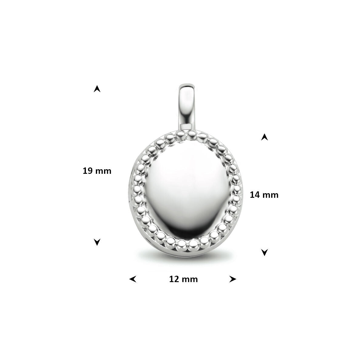 Collier en argent avec pendentif médaillon ovale