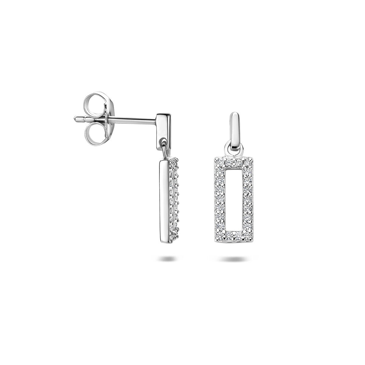 boucles d'oreilles zircone 16,5 mm argent rhodié