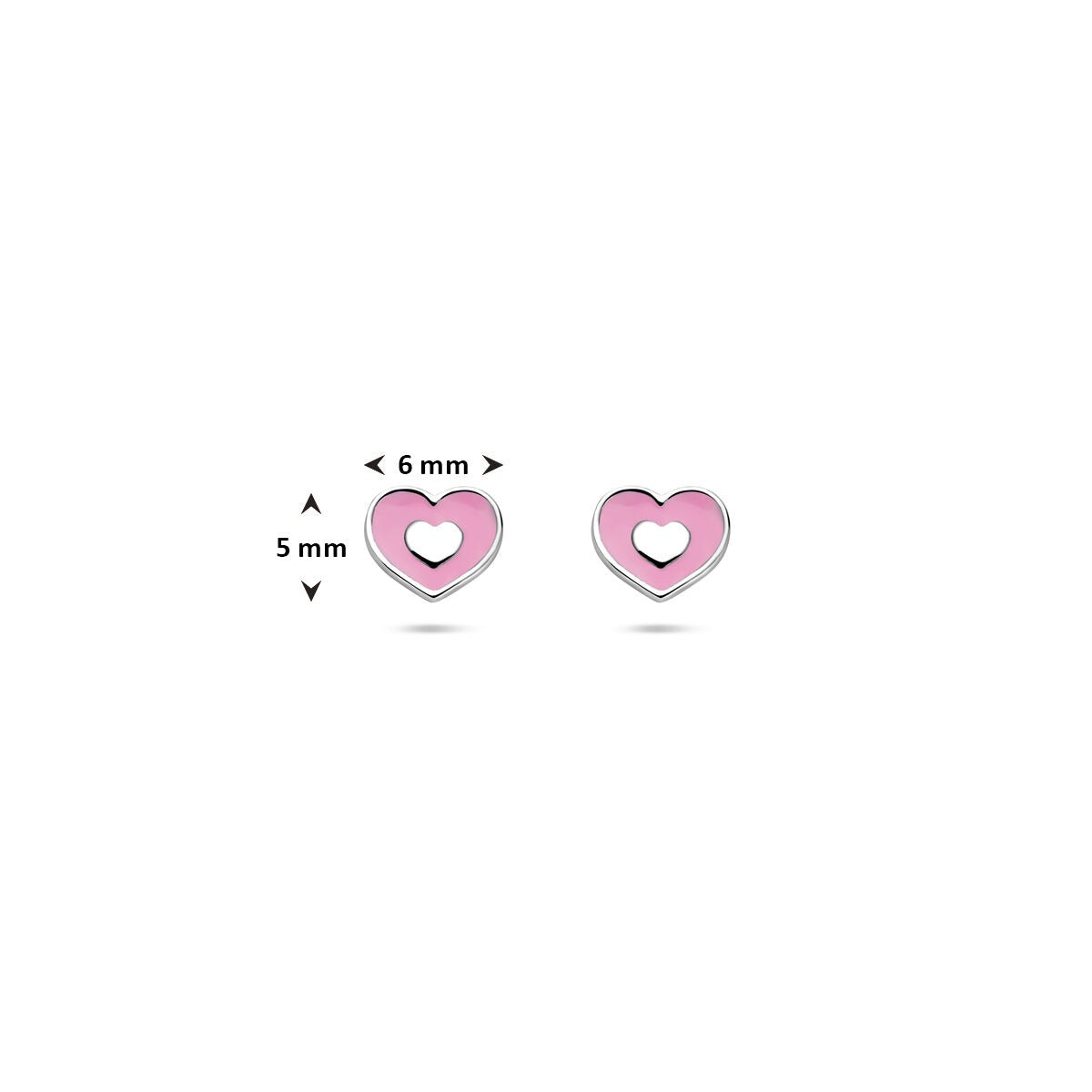 Puces d'oreilles en argent pour enfant en forme de cœur 5 mm