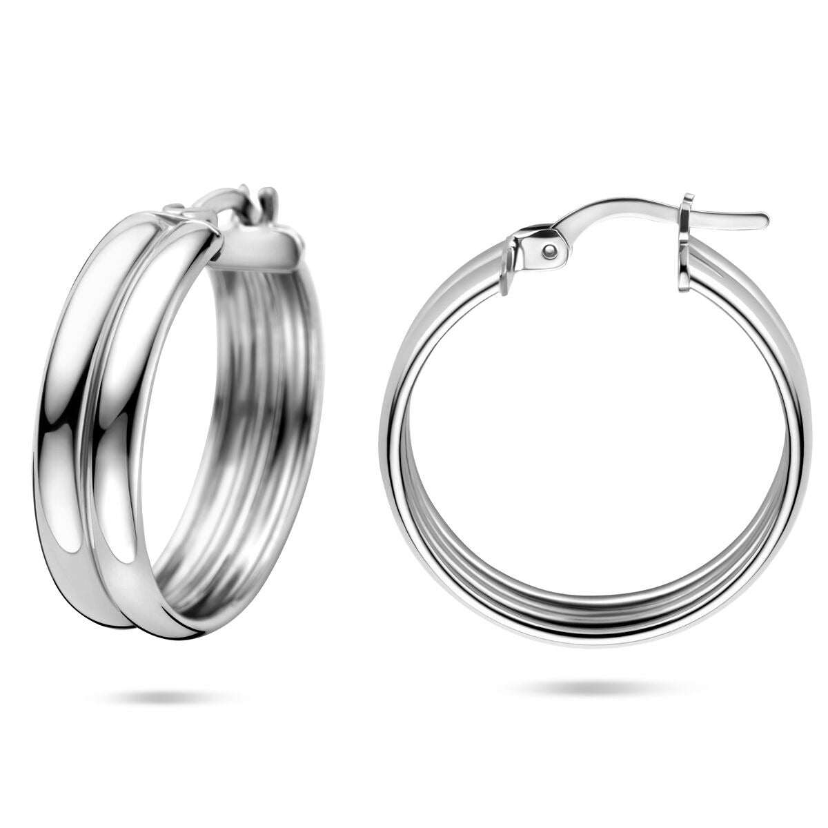 Créoles en argent – rhodiées argent 925, 23x6 mm