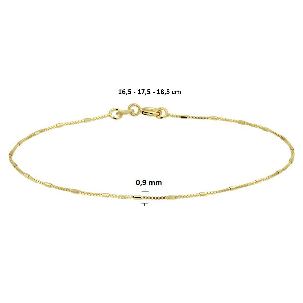 Bracelet en or vénitien avec barres – 14k