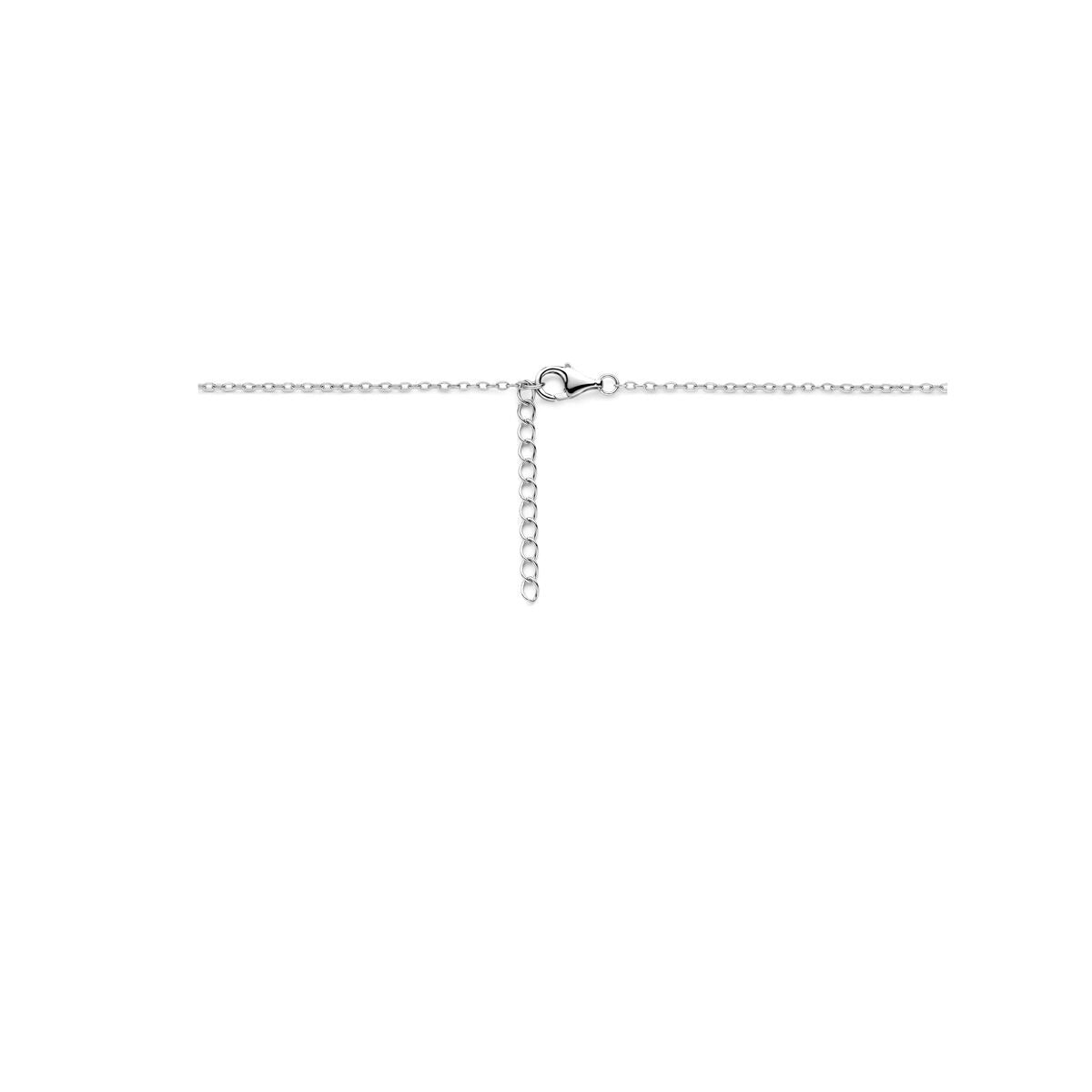 Collier en argent avec cœur – collier rhodié pour enfant 36 + 3 cm