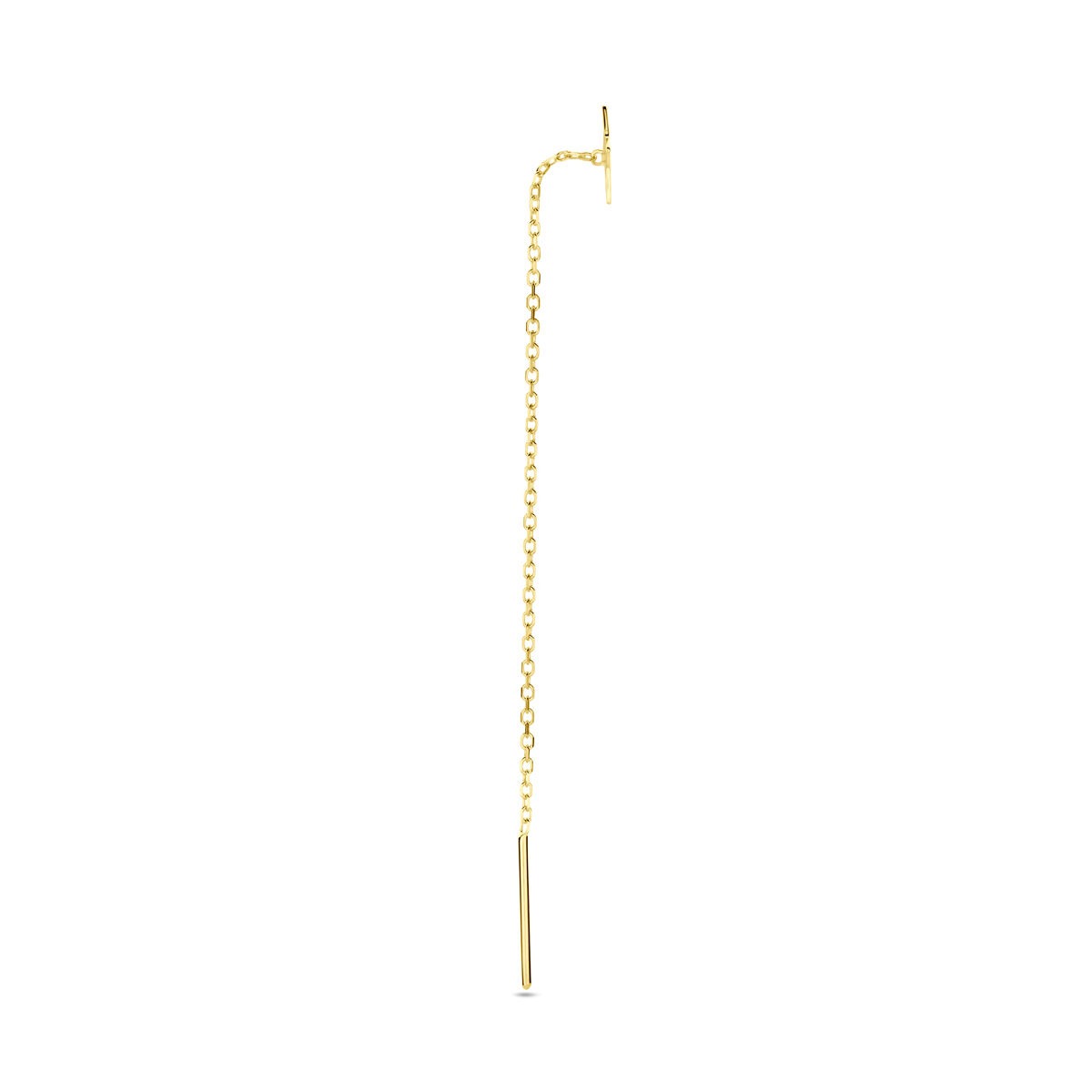 Créole à tirage en or jaune 14k avec étoile polie – vendu à l'unité