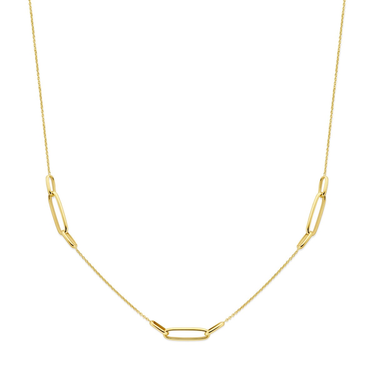 Collier en or 14 carats avec maillons fins de 1,2 mm.