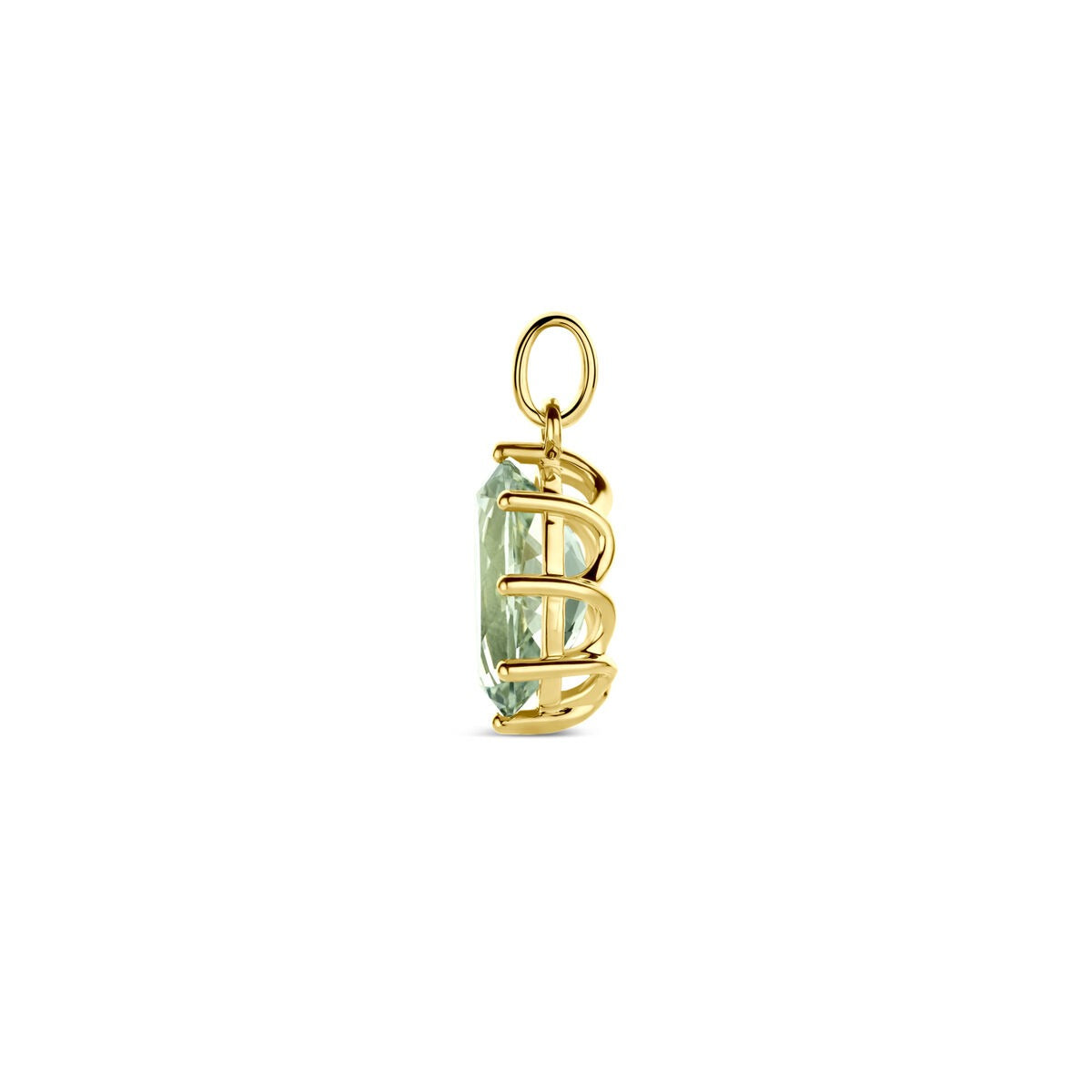 pendentif en or jaune 14k avec améthyste verte