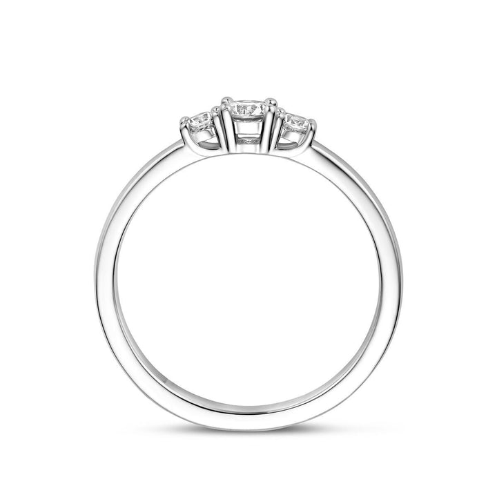Gerhodineerde 925 zilveren ring met zirkonia