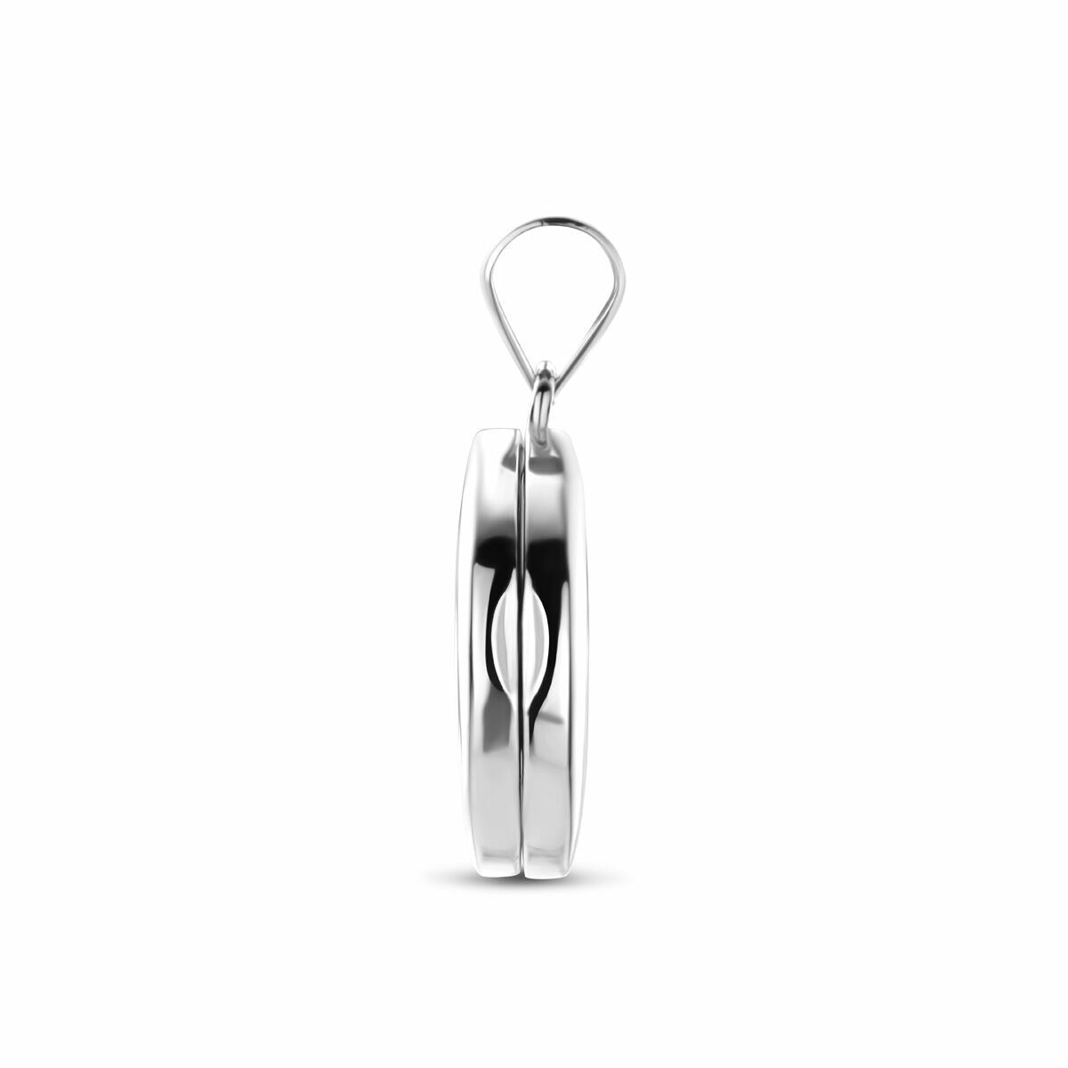 Médaillon en argent rhodié – rond