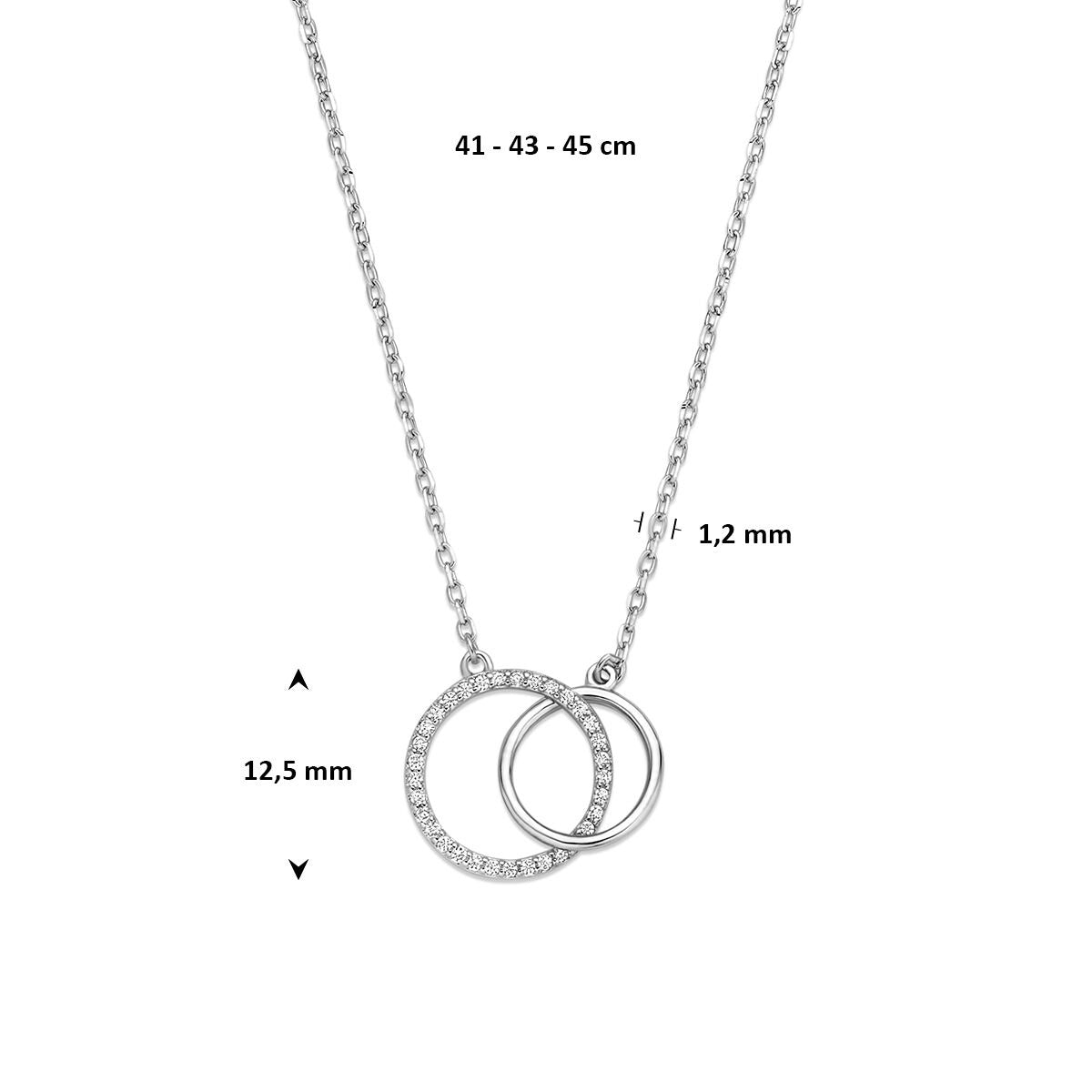 Collier en argent rhodié avec zircone