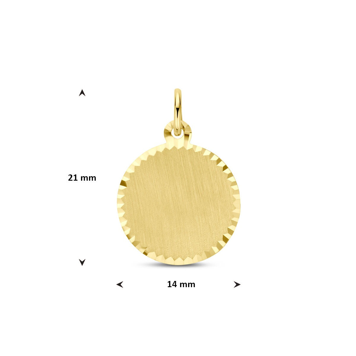 pendentif gravé en or jaune 14k pour femme
