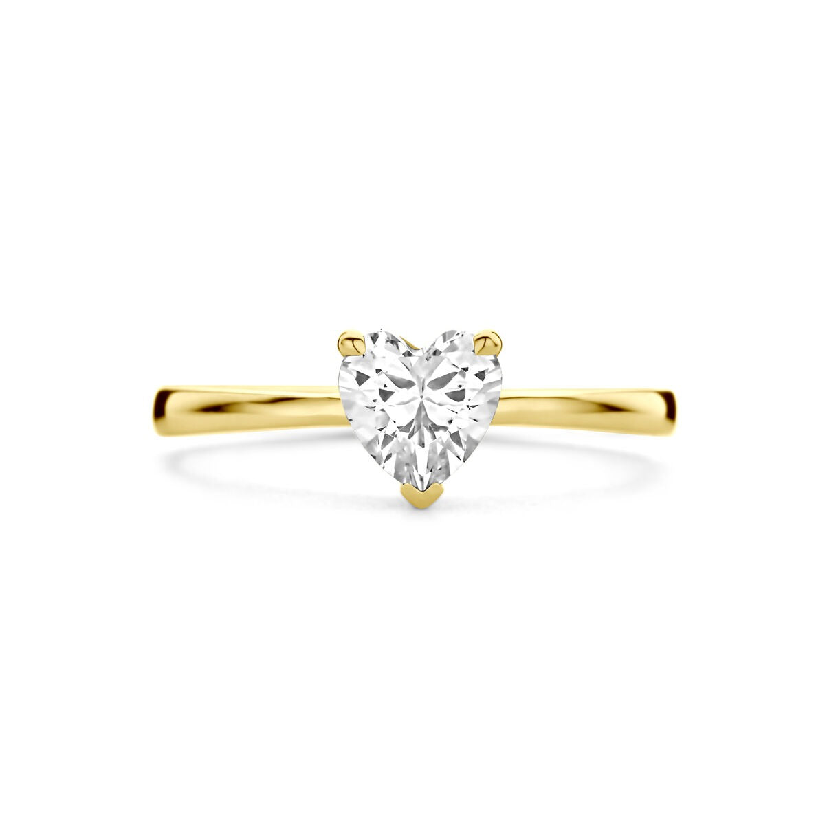 bague en or 14k avec zircone en forme de cœur – 6 mm