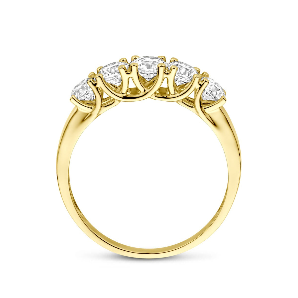 Bague pour femme en or jaune avec zircone – 14k or jaune