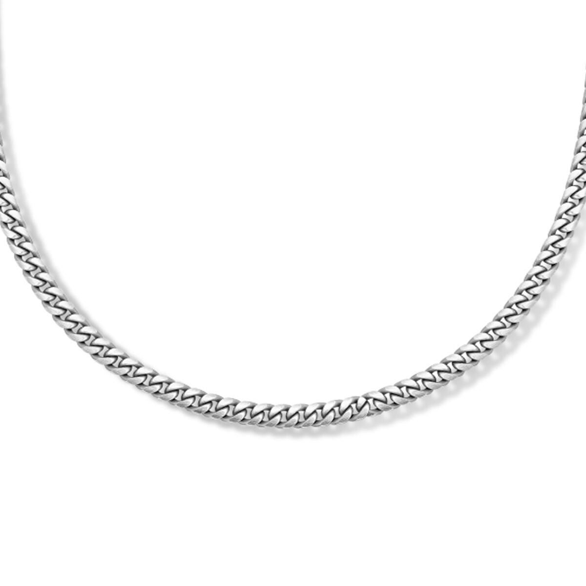 Collier pour homme en argent oxydé, maillons gourmette de 5 mm.