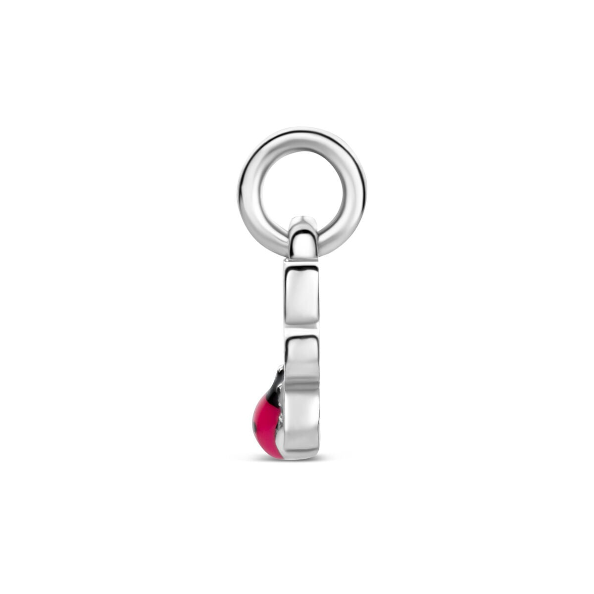Pendentif pour enfant en argent 925 rhodié fleur et coccinelle