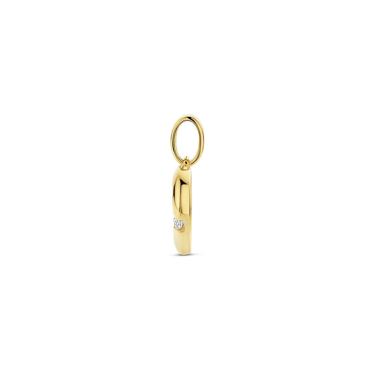 Pendentif en or jaune en forme de cœur avec zircone – 14k