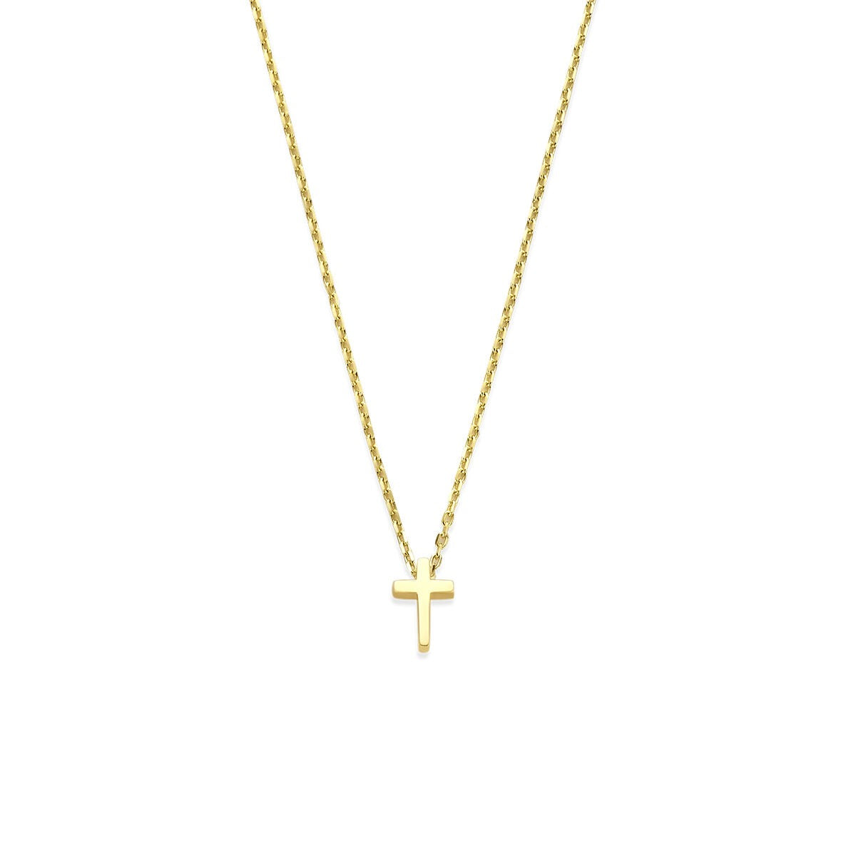 Collier en or 9 carats avec un petit croix.