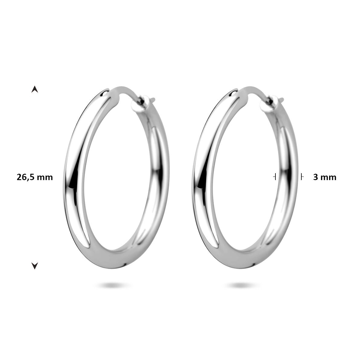 Créoles en argent 925 rhodiées – 26,5 mm