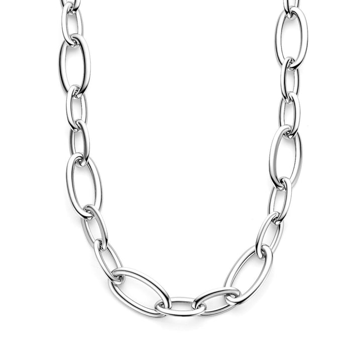 Zilveren dames collier – gerhodineerd 925 zilver, 19 mm breed