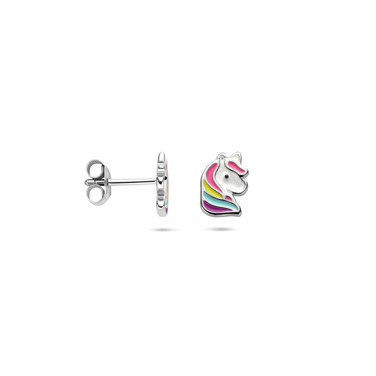 Puces d'oreilles pour enfant en argent – rhodié 925 argent, 8x6 mm